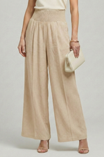 Load image into Gallery viewer, Women's Linen Wide Leg Pants High Waist Elastic Style