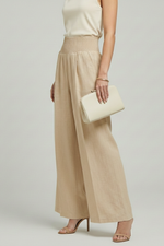 Load image into Gallery viewer, Women's Linen Wide Leg Pants High Waist Elastic Style