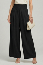 Load image into Gallery viewer, Women's Linen Wide Leg Pants High Waist Elastic Style
