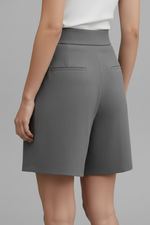 Load image into Gallery viewer, Women's Shorts High Waist Double Button Pleated Wide Leg Pocket Tailored Casual Style
