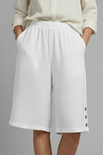 Load image into Gallery viewer, Women's Wide Leg Shorts Elastic High Waist Side Button Hem Pocket Casual Style