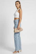 Load image into Gallery viewer, Women's Relaxed Blue Wide Leg Jeans High Waist Straight Style