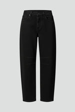 Load image into Gallery viewer, Women's Black Jeans High Waist Relaxed Barrel Leg Tapered Style