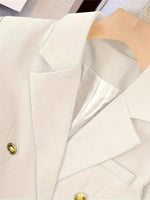 Load image into Gallery viewer, Women's Double Breasted Blazer Long Sleeve Peaked Lapel Gold Button