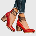 Load image into Gallery viewer, Women's Boots Buckle Strap Block Heel Cutout Style