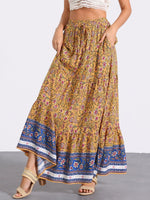 Load image into Gallery viewer, Women's Printed Maxi Skirt High Waist Side Slit Flowing