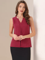 Load image into Gallery viewer, Women's Blouses V Neck Sleeveless Relaxed Flowing Tank Top Style