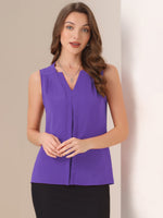 Load image into Gallery viewer, Women's Blouses V Neck Sleeveless Relaxed Flowing Tank Top Style