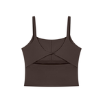 Load image into Gallery viewer, Emilia Yoga Crop Tank Top - Brown & Black