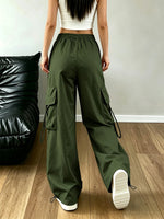 Load image into Gallery viewer, Effortless Cargo Pants for Women with Drawstring Waist Wide Leg Style