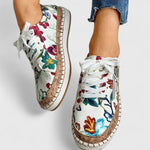Load image into Gallery viewer, Women's Floral Sneakers Lace Up Platform Casual Style