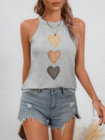 Load image into Gallery viewer, Women's Blouses Halter Neck Gradient Heart Print Sleeveless Casual Summer Top Style