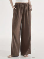Load image into Gallery viewer, Women's Linen Wide Leg Pants High Waist Flowing Relaxed Casual Style