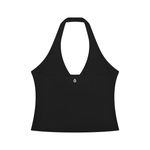 Load image into Gallery viewer, Albina Ruched Halter Yoga Tank Top - In Black