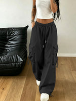 Load image into Gallery viewer, Effortless Cargo Pants for Women with Drawstring Waist Wide Leg Style