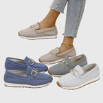 Load image into Gallery viewer, Women's Loafers Buckle Detail Slip On Walking Style
