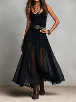 Load image into Gallery viewer, Women's Maxi Skirt High Waist Sheer Overlay Flowing Formal Style