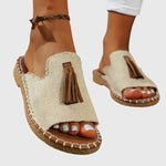 Load image into Gallery viewer, Comfortable Sandals for Women with Tassel Strap Slip On Casual Style