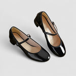 Load image into Gallery viewer, Women's Mary Jane Shoes Patent Finish Block Heel Round Toe Style