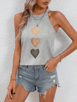Load image into Gallery viewer, Women's Blouses Halter Neck Gradient Heart Print Sleeveless Casual Summer Top Style