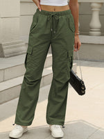 Load image into Gallery viewer, Effortless Cargo Pants for Women with Drawstring Waist Straight Leg Style