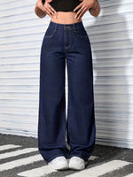Load image into Gallery viewer, Women's Wide Leg Jeans High Waist Flowing Loose Fit Denim Style
