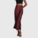 Load image into Gallery viewer, Elegant Maxi Skirt for Women with High Waist Satin Bias Cut Slip Fitted Casual Going Out Style