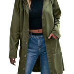 Load image into Gallery viewer, Women's Trench Coat Hooded Button Front Longline Pocket Style
