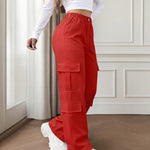 Load image into Gallery viewer, Women's Cargo Pants High Waist Wide Leg Relaxed Flowing Style