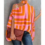Load image into Gallery viewer, Women's Tunic Top Turtleneck Batwing Sleeve Printed Relaxed Style