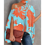 Load image into Gallery viewer, Women's Tunic Top Turtleneck Batwing Sleeve Printed Relaxed Style