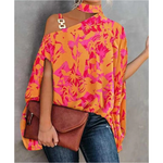 Load image into Gallery viewer, Women's Tunic Top Turtleneck Batwing Sleeve Printed Relaxed Style