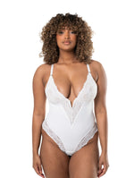 Load image into Gallery viewer, Snatch Them CocoaPlums! | V-Neck Half Laced Bodysuit