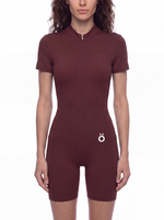 Load image into Gallery viewer, Maxima Quarter-Zip Short Sleeve Romper