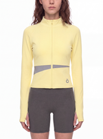 Load image into Gallery viewer, Cassia Slit Panel Yoga Jacket - in Yellow
