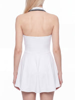 Load image into Gallery viewer, Lucia Collared Halter A-Line Tennis One Piece Dress - In White
