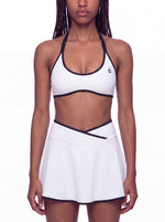 Load image into Gallery viewer, Diana Halter Color Block Yoga Sports Bra - In White