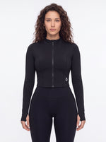 Load image into Gallery viewer, Arcadia Crop Yoga Sports Jacket - In Black