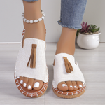 Load image into Gallery viewer, Women's Sandals Tassel Strap Slip On Casual Style