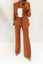 Load image into Gallery viewer, Women's Two Piece Set Single Button Blazer Wide Leg Pants Tailored Formal Style