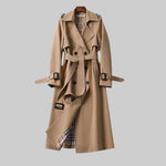 Load image into Gallery viewer, Women's Trench Coat Lapel Collar Belted Waist Double Breasted Longline Style