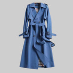 Load image into Gallery viewer, Women's Trench Coat Lapel Collar Belted Waist Double Breasted Longline Style