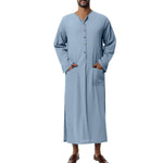 Load image into Gallery viewer, Women's Linen Tunics Stand Collar Button Placket Relaxed Maxi Style