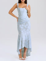 Load image into Gallery viewer, Women's Mother of the Bride Dresses Corset Bodice Jacquard Lace Mermaid Midi