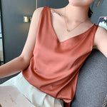 Load image into Gallery viewer, Effortless Satin Blouses for Women with V-Neck Sleeveless Tank Loose Fit Casual Elegant Style