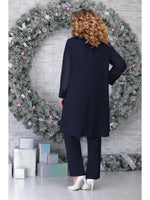 Load image into Gallery viewer, Women's Lace Sleeve Two Piece Set V-Neck Chiffon Cardigan Wide Leg Pants Formal Wedding Guest Style