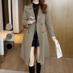 Load image into Gallery viewer, Women's Trench Coat Lapel Collar Belted Waist Longline Style
