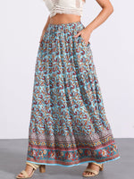 Load image into Gallery viewer, Women's Printed Maxi Skirt High Waist Side Slit Flowing