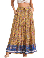 Load image into Gallery viewer, Women's Printed Maxi Skirt High Waist Side Slit Flowing