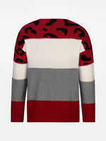 Load image into Gallery viewer, Women's Sweatshirt Leopard Print Color Block Crewneck Knit Style